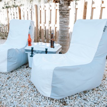 a made bed in a room